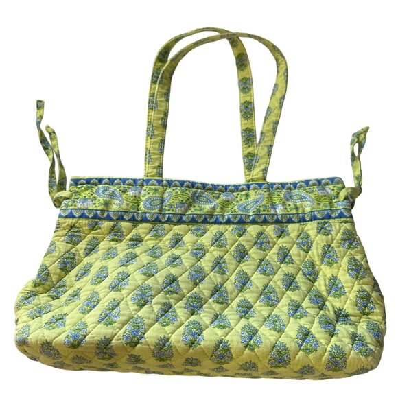 Vera Bradley retired Citrus Elephant double 10” drop handles side tie handbag - Picture 1 of 8